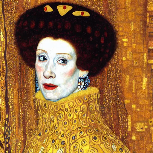 Image similar to Gustav Klimt painting of Elizabeth I. of England