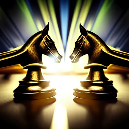 Prompt: two chess pieces hitting each other ultra realistic, lens flare, atmosphere, glow, detailed, intricate, full of colour, cinematic lighting, trending on artstation, 4 k, hyperrealistic, focused, extreme details, unreal engine 5, cinematic, masterpiece, ultra realistic, hyper realistic, highly detailed, sharp focus, digital art