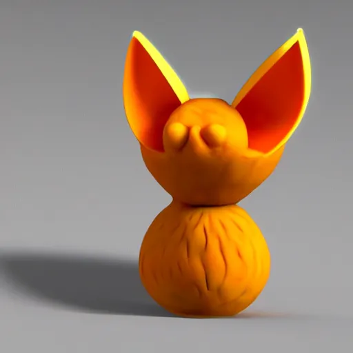 Prompt: Blender render of funny 3D cat in shape of mango fruit