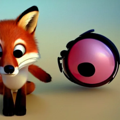 Image similar to fox in the style of pixar