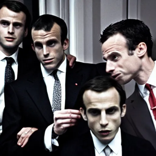 Image similar to the three sons of Emmanuel Macron in American Psycho (1999)