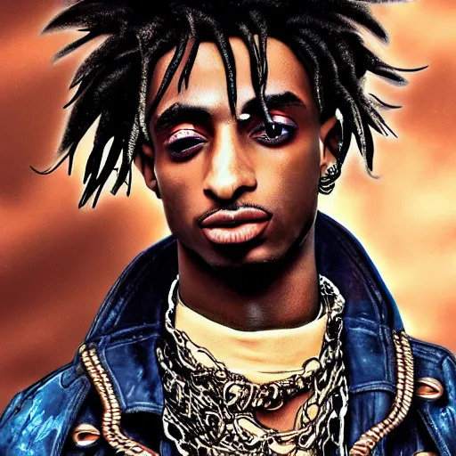 Image similar to playboi carti in futuristic steampunk style digital art 4 k the detailed super realistic