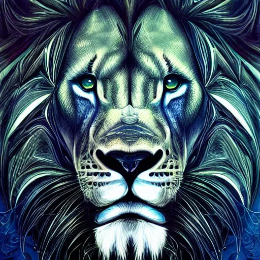 Image similar to lion by android jones