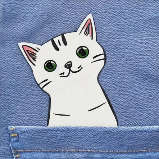 Image similar to cute cat in the pocket of a tshirt