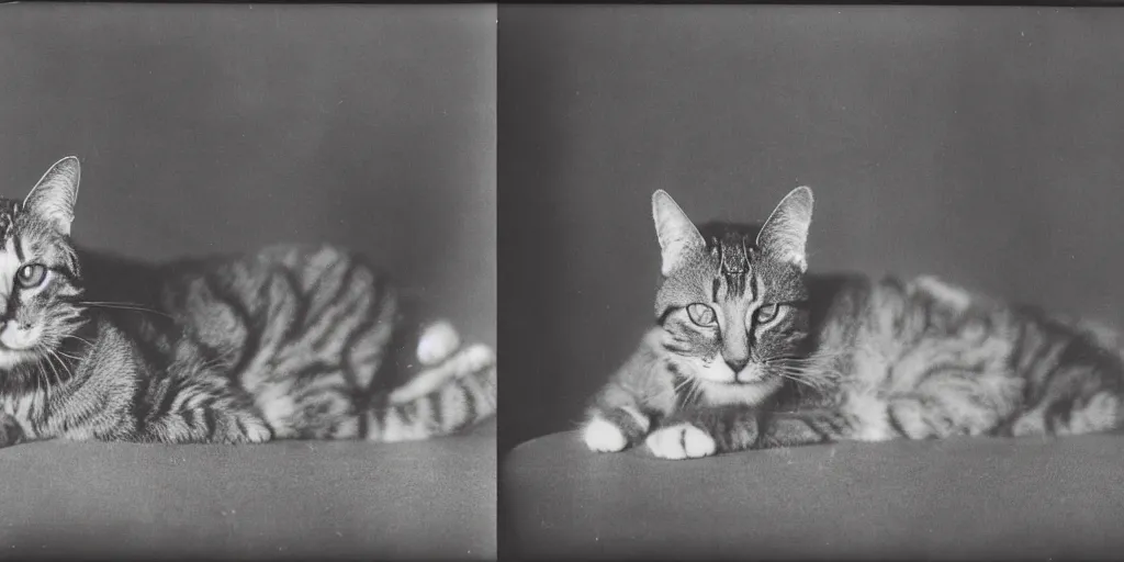 Prompt: stereoscopic image of a cat