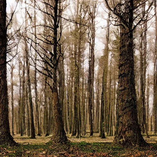 Image similar to forrest photograpgy of trees made from moustaches and hairs