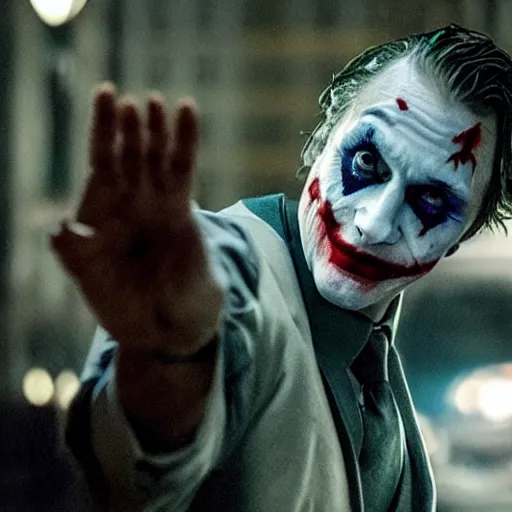 Image similar to still from the movie joker played by mads mikkelsen, directed by martin Scorcese, award-winning cinematography, bokeh,