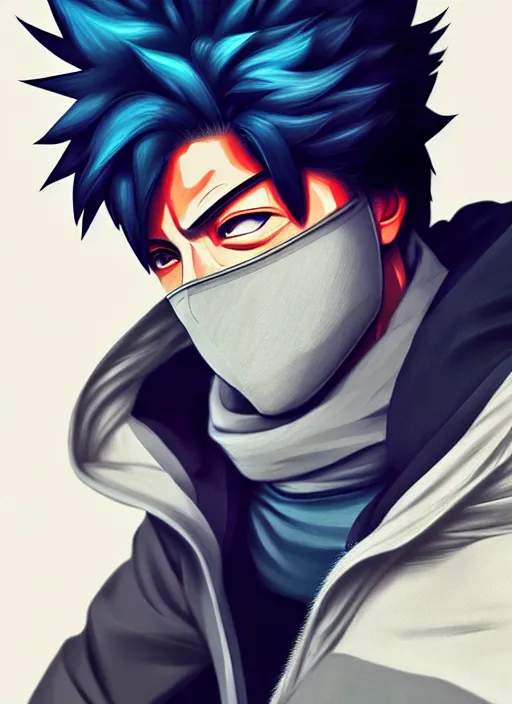 Image similar to handsome kakashi hatake, half body shot, path traced, highly detailed, high quality, digital painting, alena aenami, lilia alvarado, shinji aramaki, karol bak, alphonse mucha, tom bagshaw