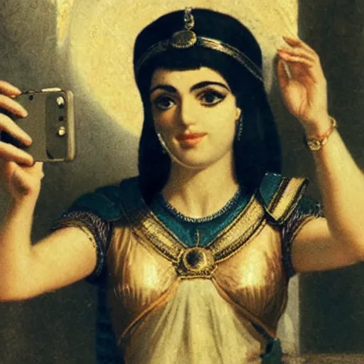 Image similar to selfie photo of cleopatra
