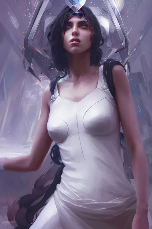 Image similar to goddess of the techno world, highly detailed, digital painting, artstation, concept art, smooth, sharp focus, illustration, unreal engine 5, 8 k, art by artgerm and greg rutkowski and edgar maxence