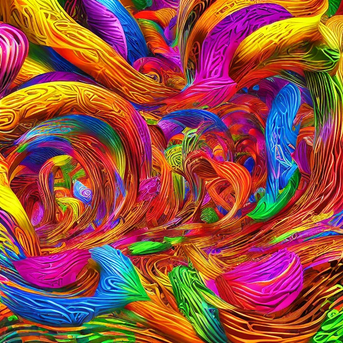 Image similar to calligraphy twisted forms, inside the colorful 3 d calligraphy realm, high definition image, extremely detailed and intricate