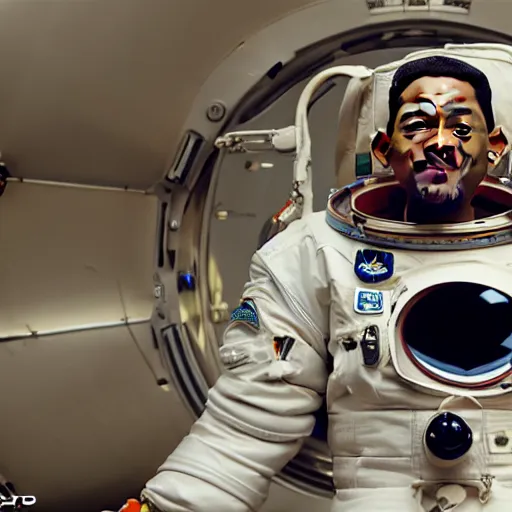 Image similar to will smith as a astronaut, claymation, 8 k, hyperdetalied, cgsociety,