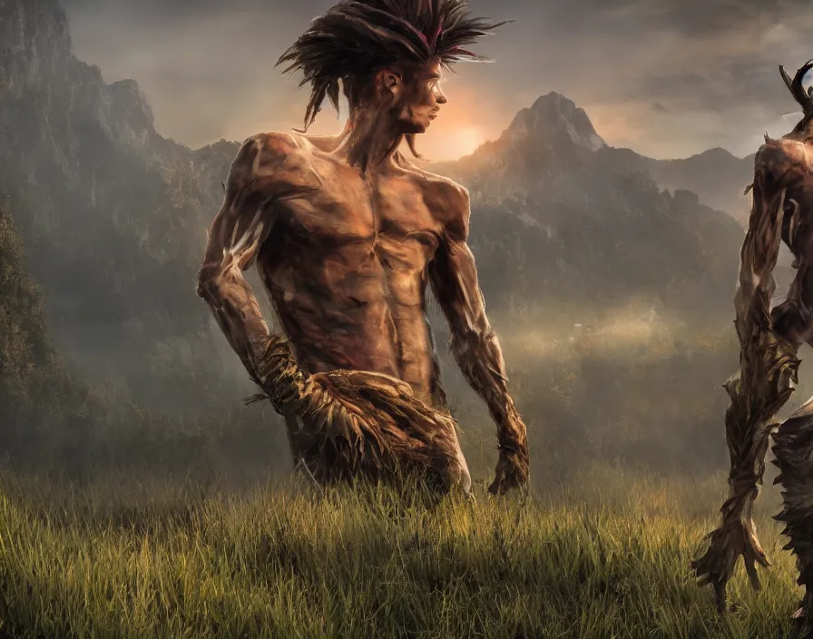 Image similar to skinned teen giga chad, beautiful texture, beautiful graphics, fantasy artwork, very beautiful scenery, hd, hdr, ue 5, ue 6, unreal engine 5, cinematic 4 k wallpaper, 8 k, ultra detailed