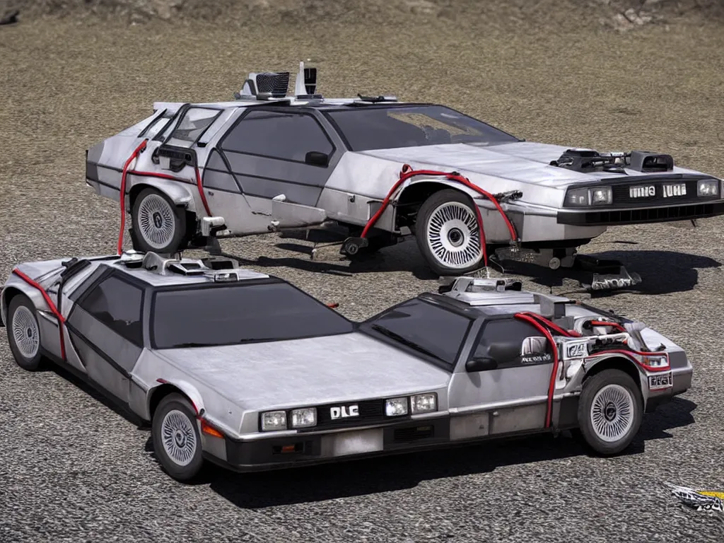 Image similar to “Delorean Rally Car, ultra realistic, 8k”