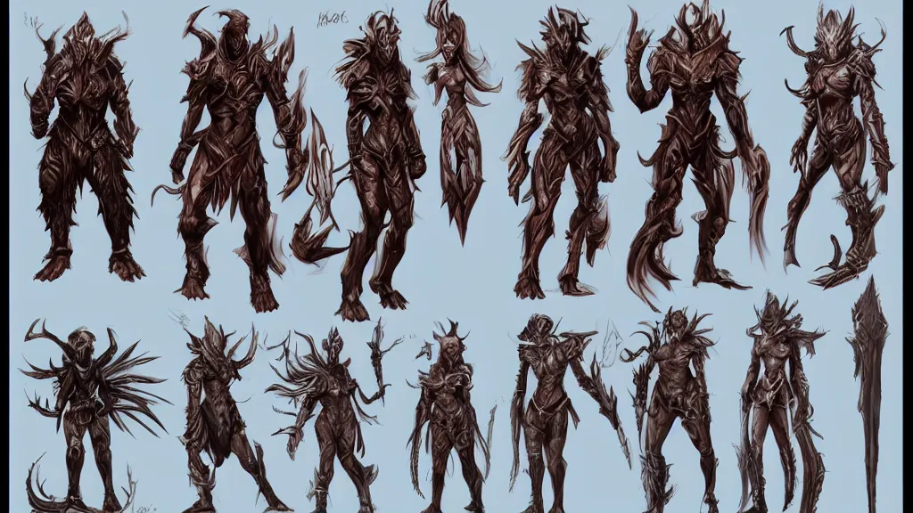 Prompt: a fantasy predator character design sheet trending on artstation