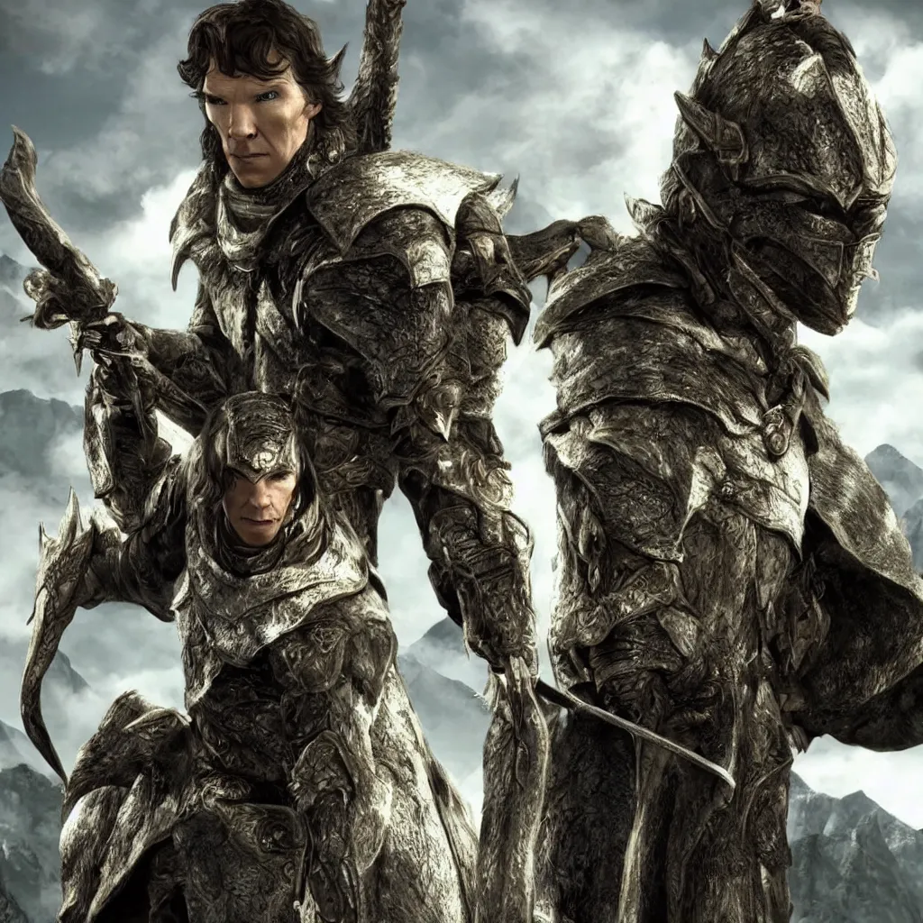 Prompt: benedict cumberbatch as skyrim npc