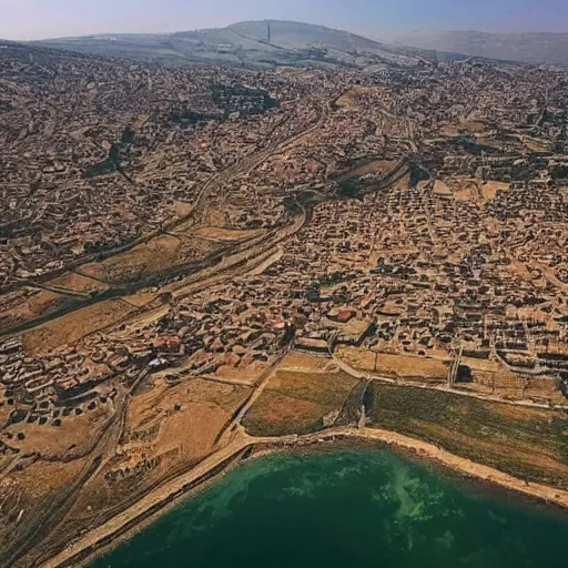 Prompt: Beqaa Lebanon, drone shot, realistic , 16k