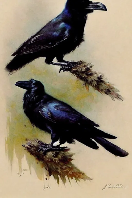 Image similar to (((((1950s raven . muted colors.))))) by Jean-Baptiste Monge !!!!!!!!!!!!!!!!!!!!!!!!!!!