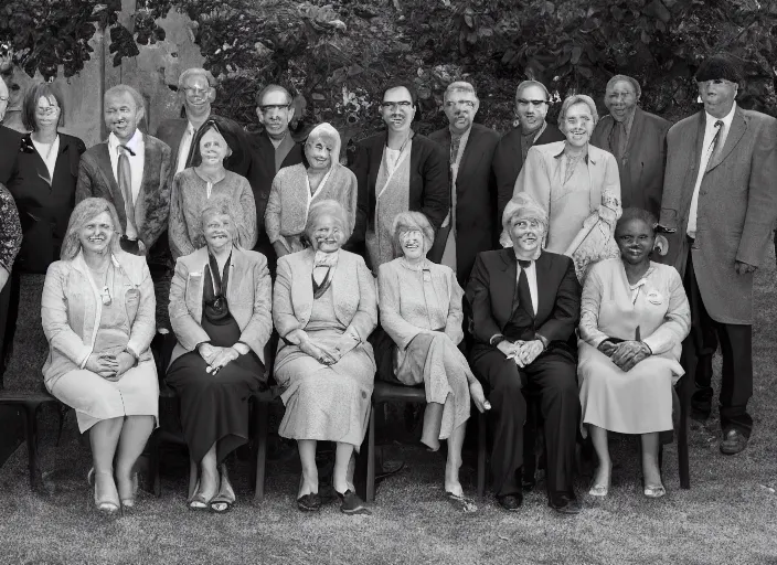 Image similar to Photo of the O5 Council, black and white photograph, archived files, award winning photography, 4KHD