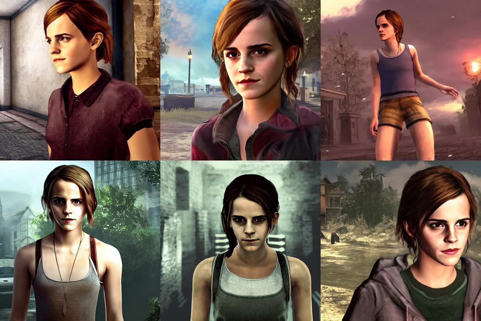 Prompt: Screenshot of Emma Watson in Among Us video game