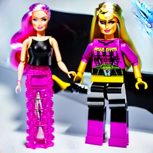 Prompt: barbie lego, madmax style