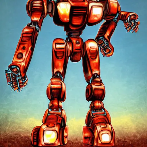 Image similar to mecha robot putin, digital art, high quality