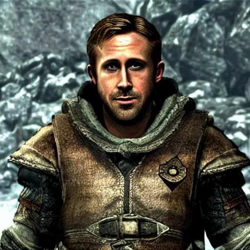 Prompt: ryan gosling in skyrim