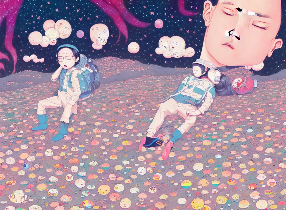 Image similar to the astral traveler, hikari shimoda, james jean, ca chou, cosmic, manga, editorial illustration