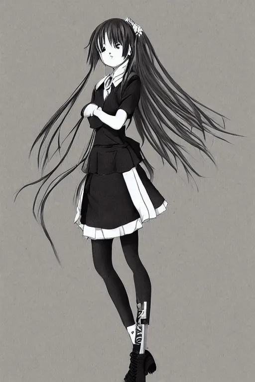 Image similar to high detail portrait of japanese manga high school girl, full body, jump, hakusensha, concept art