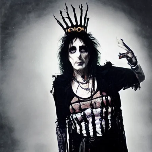 Image similar to alice cooper as a divine deity