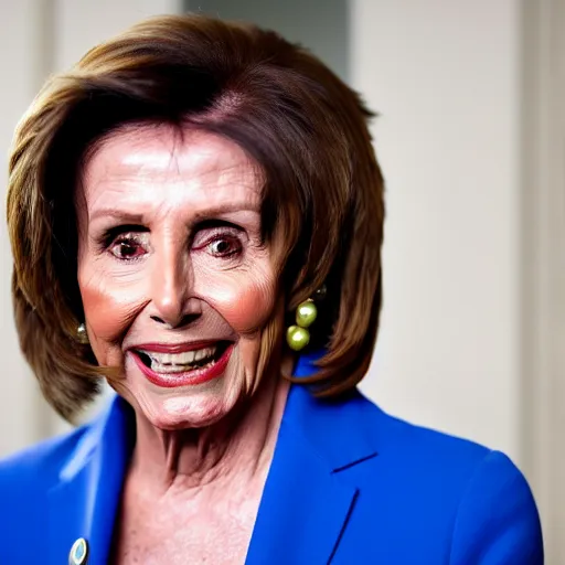 Prompt: nancy pelosi with a full beard and mustache