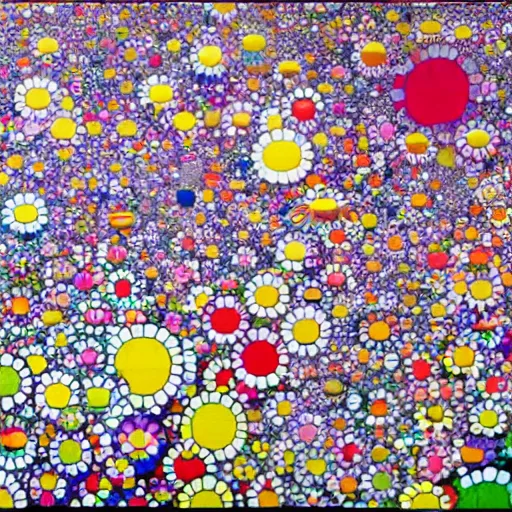 Image similar to unfathomable vastness of infinity, color field, Takashi Murakami and Masaaki Sasamoto