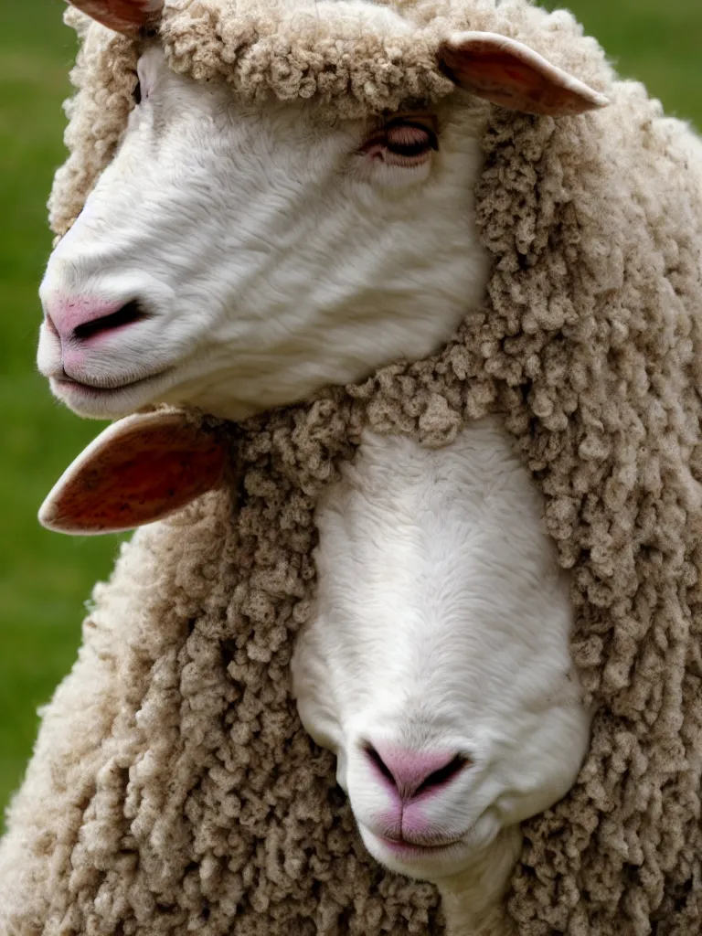 Image similar to the very beautiul 5 0 mm portrait photo of the sheep queen