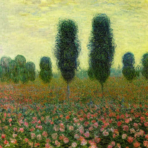 Image similar to A beautiful photograph. It has no visible auditory organs, just eyes, human eyes, hundreds of them, in the ends of stalks that radiate from its body like some exotic fruit. dutch golden age, iStock by Claude Monet ecstatic