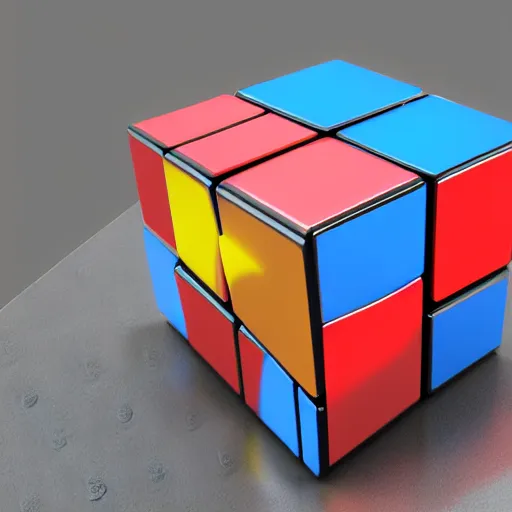 Prompt: four dimensional rubik's cube, octane render, unreal engine