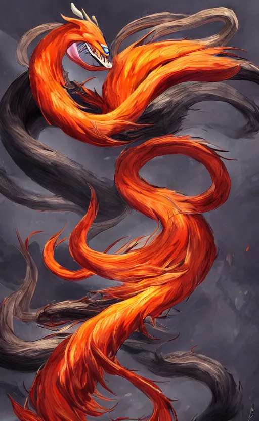 Image similar to venom as the nine tailed fox, kurama, dynamic lighting, photorealistic dark fantasy concept art, trending on art station, stunning visuals, creative, cinematic, ultra detailed