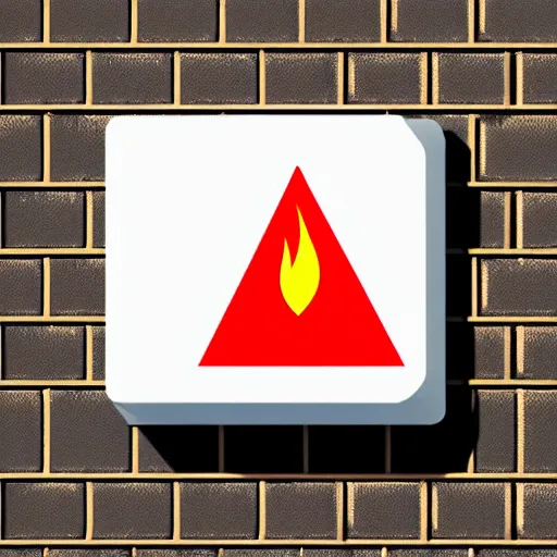 Prompt: an award - winning photo of a striking retro minimalist clean fire warning label, hyper - realistic, 8 k