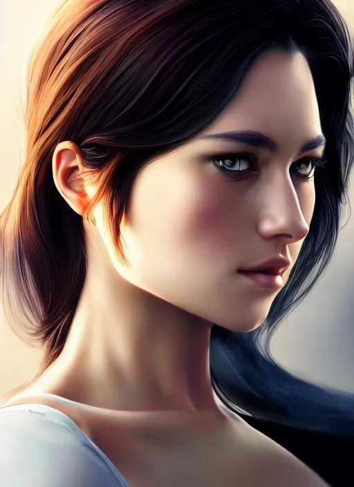 Prompt: photo of a gorgeous young woman in the style of stefan kostic, realistic, half body shot, sharp focus, 8 k high definition, insanely detailed, intricate, elegant, art by stanley lau and artgerm