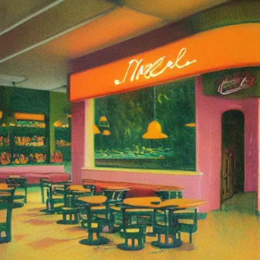 Image similar to aesthetic McDonald’s restaurant, Monet