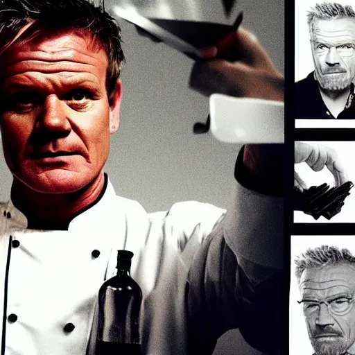 Image similar to Chef Gordon Ramsey as Walter White