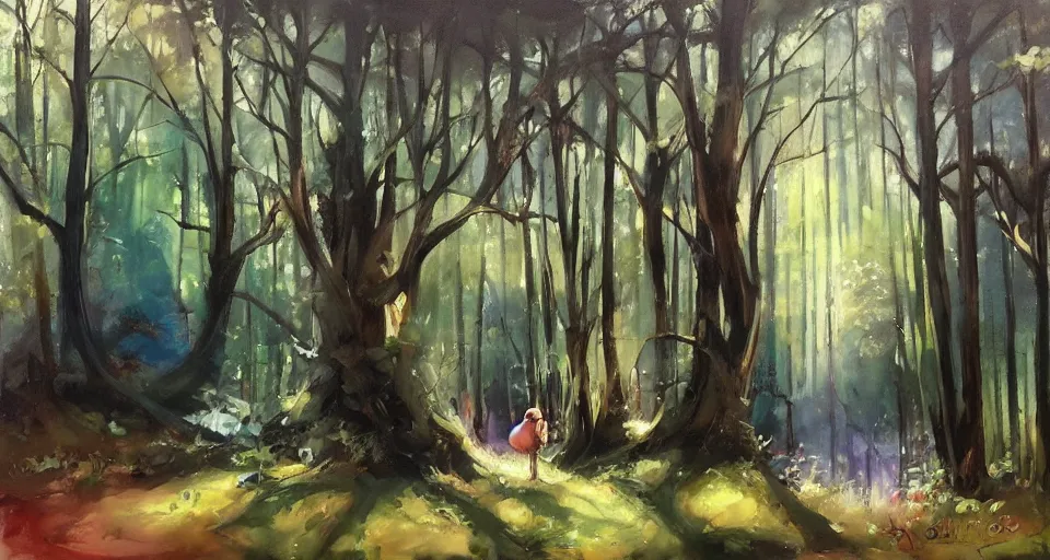 Image similar to Enchanted and magic forest, by Emilia Wilk