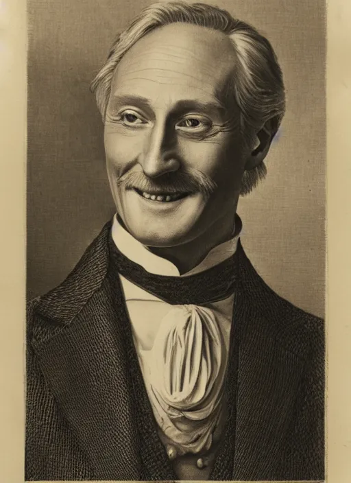 Prompt: charles dance as a victorian politician, smiling, male, victorian, detailed face, highly detailed, cinematic lighting, photograph by elliott & fry