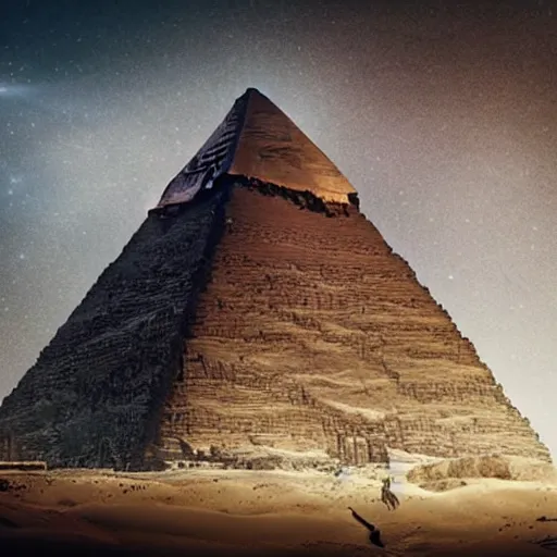 Prompt: egypt pyramid in cyberpunk style