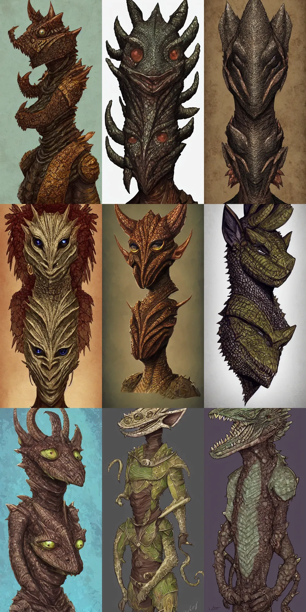 Prompt: african argonian! full body epic fantasy beautiful anthropomorphic sentient creature male cute elegant digital art by loish and oriana menendez and alexandre chaudret west africa mask patterns style body, smooth, artstation