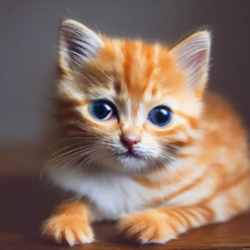 Image similar to curious cute fluffy orange tabby kitten