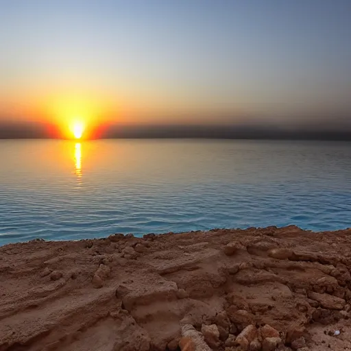 Image similar to a sunset at the dead sea