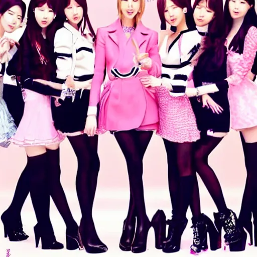 Prompt: photo of ivanka trump, korean kpop star, in girls generation, music video promotional photo