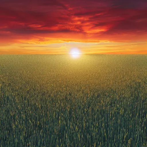 Image similar to donald trump as the sun looking over a field, millions of screaming karens. digital painting, high detail, 8 k, film still