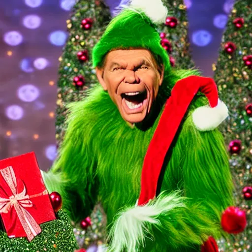 Prompt: kenneth copeland as the grinch