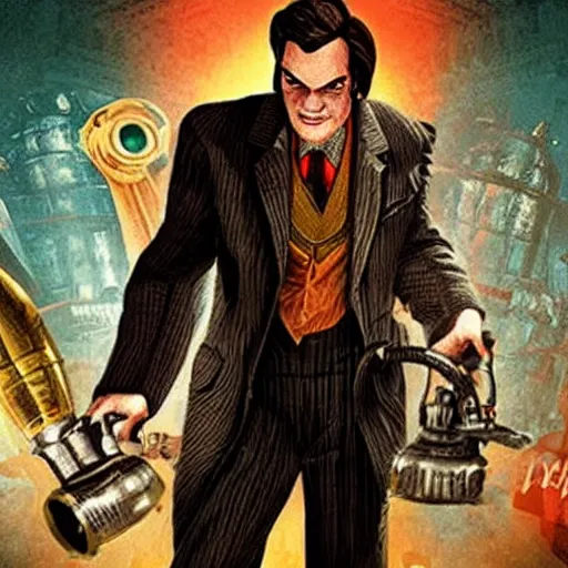 Prompt: quentin tarantino in the video game bioshock